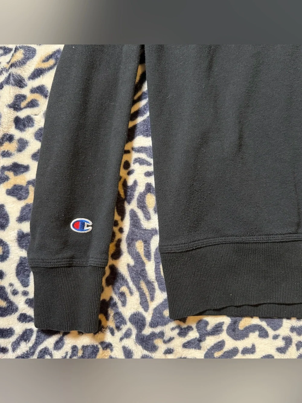 Champion Black Crewneck Sweatshirt with White Logo
